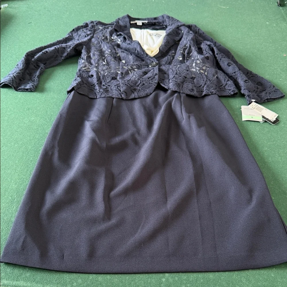 Danny & Nicole Navy‎ Long Sleeve Dress.  CAJA # 1. C